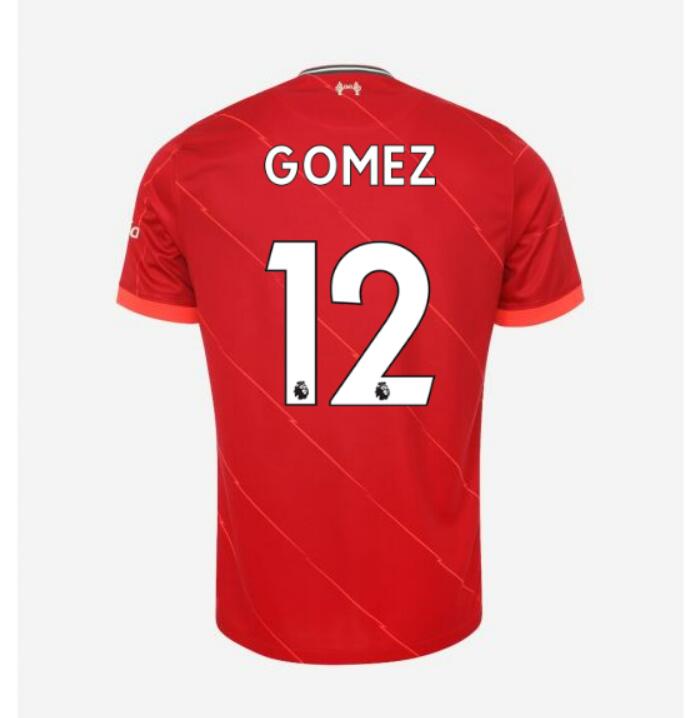 2021/22 Liverpool Home Kit Soccer Jersey with GOMEZ 12 printing